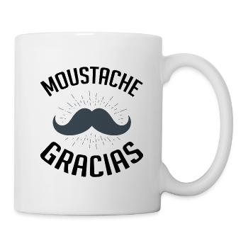 moustache gracias cadeau humour blagues drôles - Mug blanc - blanc - Droite