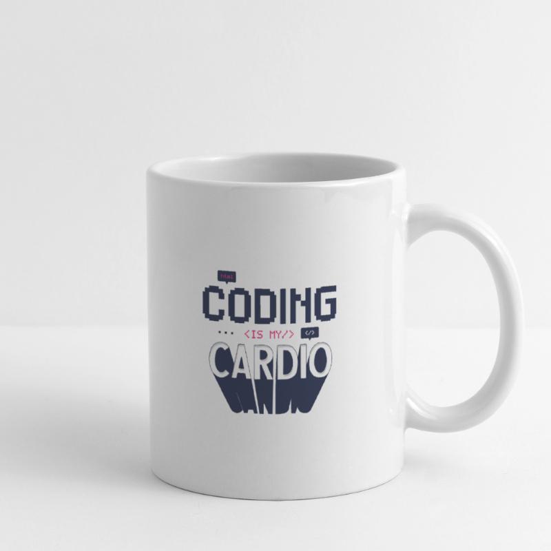 Le codage des programmeurs informatiques est mon cardio Mug blanc