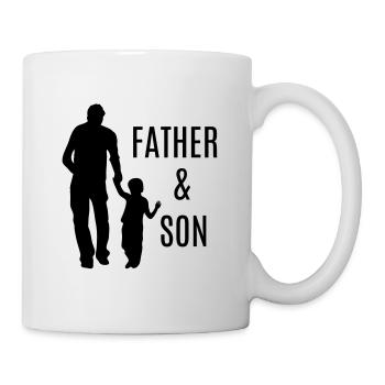 Meilleur père et fils se tenant la main en look partenaire - Mug blanc - blanc - Droite