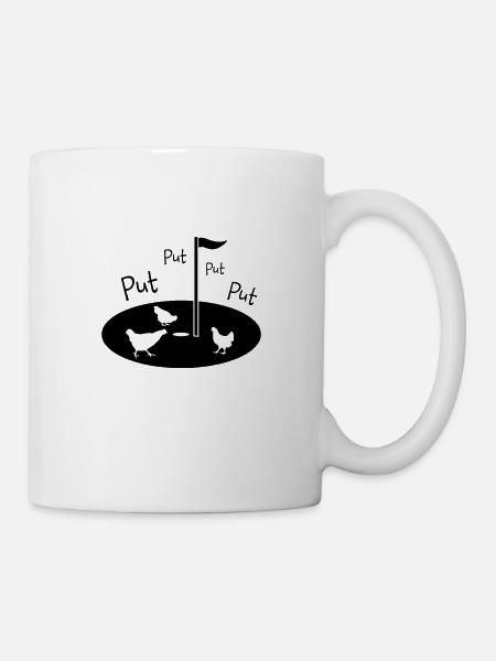 Golf Putter Golfen Huhn Hühner - Tasse - Weiß