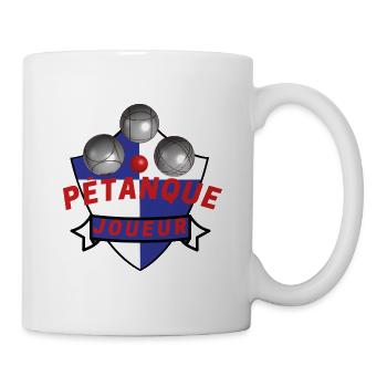 boule petanque joueur - Tasse - Weiß - Rechts