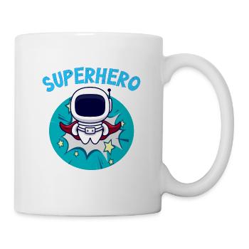 Anniversaire d’enfant Astronaute Superhero Superhero - Mug blanc - blanc - Droite