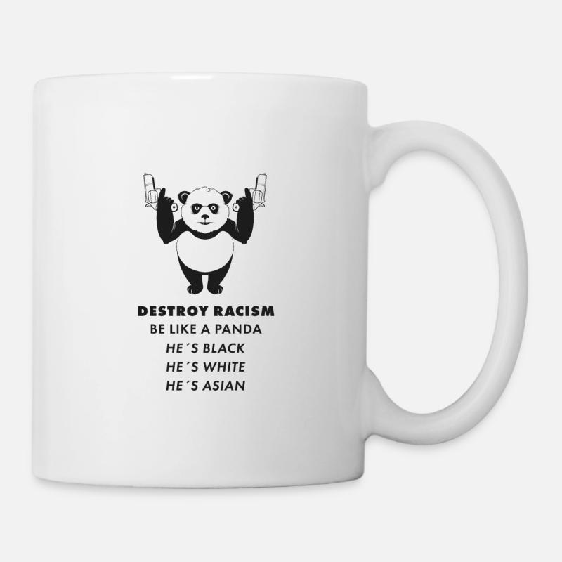 Be like a panda stop racism Design - Mug blanc - blanc