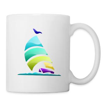 Yacht à voile - Mug blanc - blanc - Droite