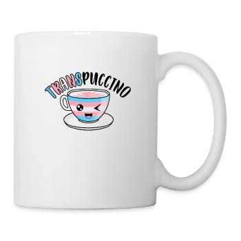 Transgender Cappuccino Trans Flagge Kaffee - Tasse - Weiß - Rechts