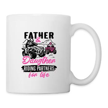 4x4 father daughter quad bike rider - Mug - white - Right
