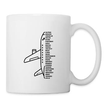 Nato Alphabet Motiv Fluglotse Pilot - Tasse - Weiß - Rechts