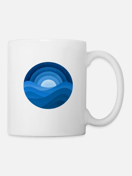 Nacht Meer - Tasse - Weiß