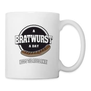 A Bratwurst a day keeps the apple away - Mug - white - Right