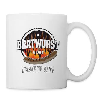 A Bratwurst a day keeps the apple away - Mug - white - Right
