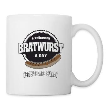 A thüringer Bratwurst a day keeps the apple away - Mug - white - Right