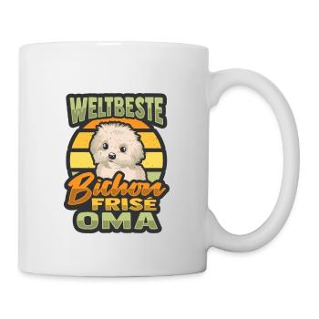 Weltbeste Bichon Frisé Oma Design Hundehalter Oma - Tasse - Weiß - Rechts