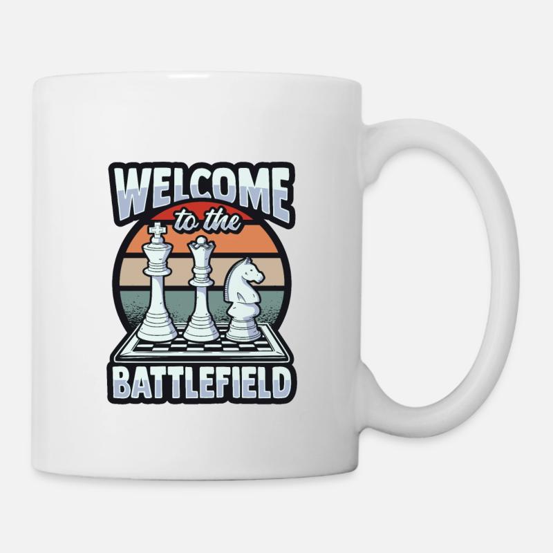 Schach Schachbrett Schachspieler - Tasse - Weiß