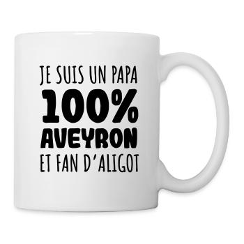 Papa 100% aveyronnais et fan d'aligot - Mug blanc - blanc - Droite