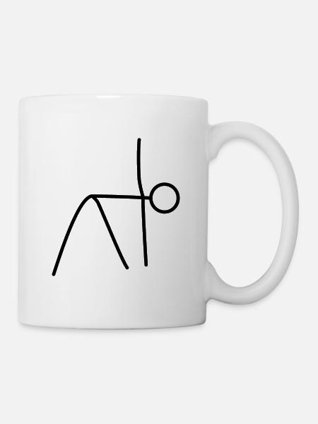 Yoga Stellung - Tasse - Weiß