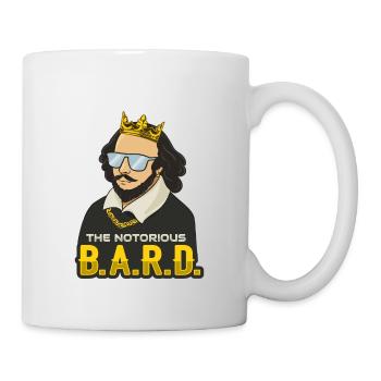 William Shakespeare mit Krone Design - Tasse - Weiß - Rechts