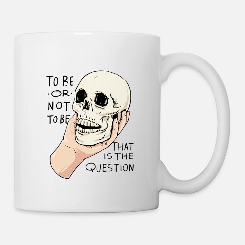 Hamlet Zitat "Sein oder nicht sein" Design - Tasse - Weiß