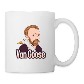 Künstler Vincent Van Gogh mit einer Gans - Tasse - Weiß - Rechts