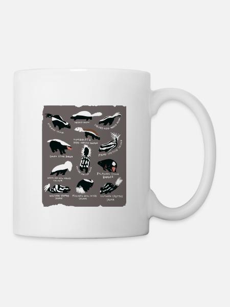 Stinktier Arten - Tasse - Weiß