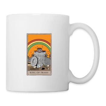 Waschbär König Tarotkarte - Tasse - Weiß - Rechts