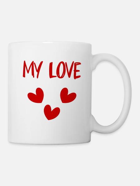 LIEBE. VALENTINSTAG. JUNGGESELLINNENABSCHIED. ICH LIEBE DICH. ICH LIEBE DICH. - Tasse - Weiß