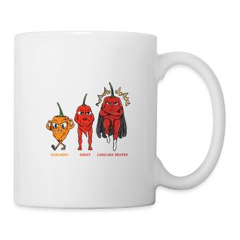 Habanero Chili Ghost Chili Carolina Reaper Design - Tasse - Weiß - Rechts