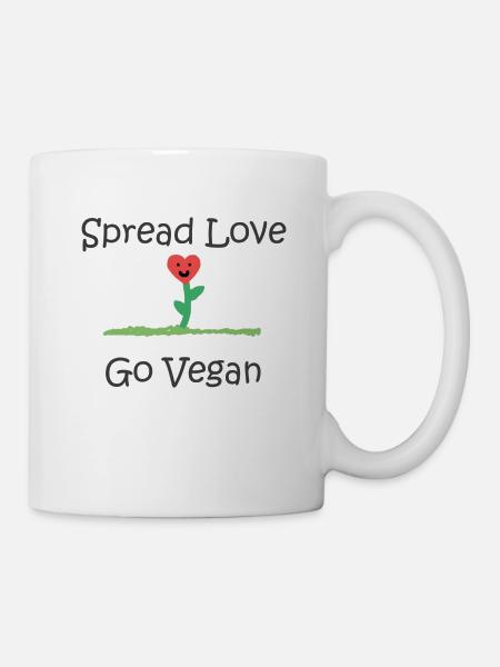 Spread Love - Go Vegan - Mug - white