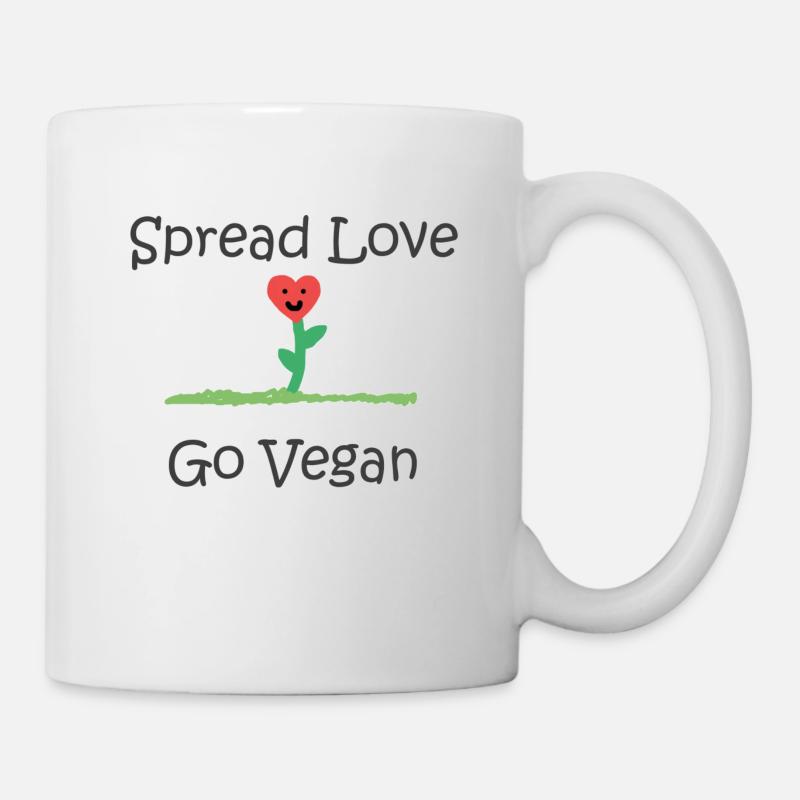 Spread Love - Go Vegan - Mug - white
