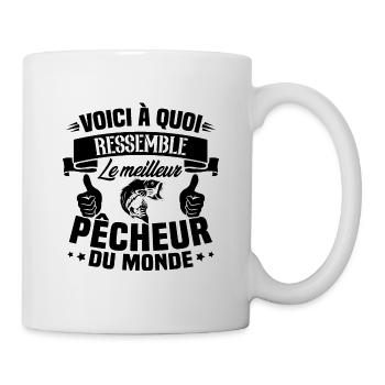 Le meilleur pêcheur du monde Cadeau pêcheur - Mug blanc - blanc - Droite