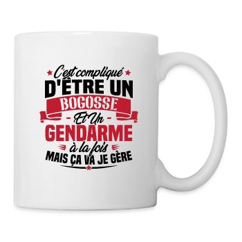 Bogosse et Gendarme à la fois mais ça va je gère - Mug blanc - blanc - Droite