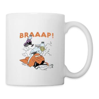 Eisbär reitet Schneemobil Braap Design - Tasse - Weiß - Rechts