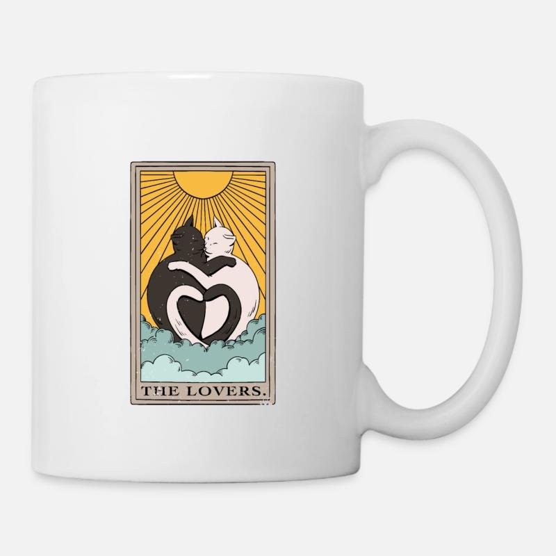 Cat The Lovers Tarot Card Design for a Tarot - Mug - white