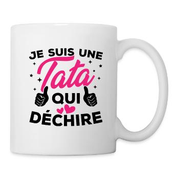 Je suis une tata qui déchire - Mug blanc - blanc - Droite