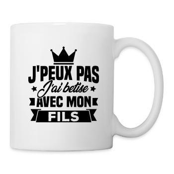 Ich kann nicht mit meinem Sohn wetten - Tasse - Weiß - Rechts