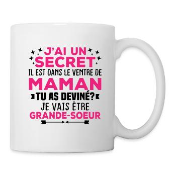 Tu as deviné je vais être grande soeur Humour - Mug blanc - blanc - Droite