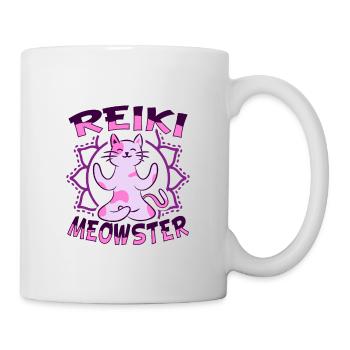 Reiki Energie Katze für einen Reiki Heiler - Tasse - Weiß - Rechts