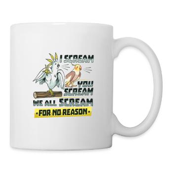 Tropischer Vogel Schrei Papageien Kakadu - Tasse - Weiß - Rechts