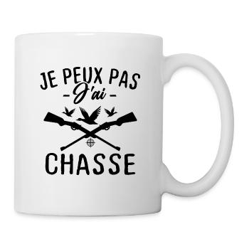 Je peux pas j'ai chasse - Mug blanc - blanc - Droite