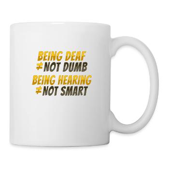 ASL Gestes de la main Sensibilisation à la perte auditive sourde - Mug blanc - blanc - Droite