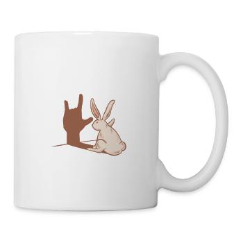 ILY Rabbit ASL Gestes de la main Sourd Perte auditive - Mug blanc - blanc - Droite