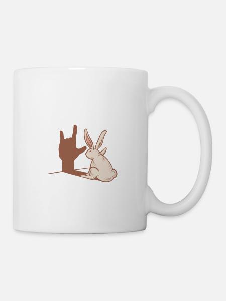 ILY Kaninchen ASL Handgesten Gehörlose Hörverlust - Tasse - Weiß