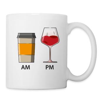 AM PM - Café le matin - Vin le soir - Mug blanc - blanc - Droite