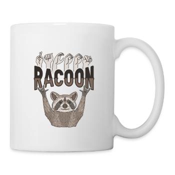 ILY Waschbär ASL Gebärdensprache - Tasse - Weiß - Rechts