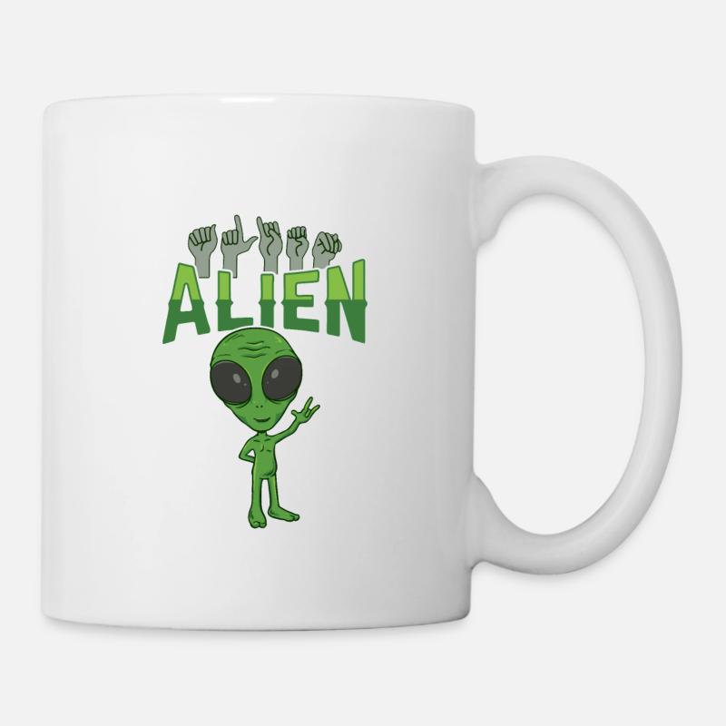 ILY Alien ASL Langue des signes - Mug blanc - blanc