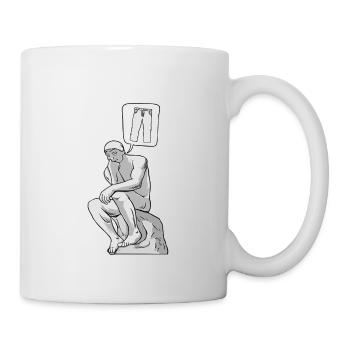 Denker Statue Hose Design für einen Philosophen - Tasse - Weiß - Rechts