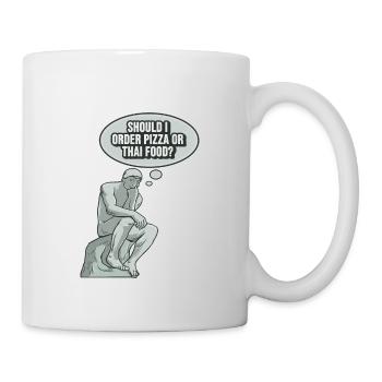 Denker Statue Pizza Design für einen - Tasse - Weiß - Rechts