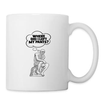 Denker Statue Hose Design für einen - Tasse - Weiß - Rechts