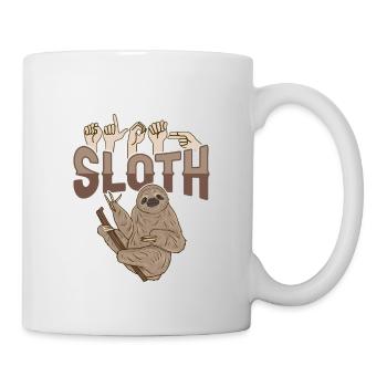 ILY Faultier Gebärdensprache - Tasse - Weiß - Rechts