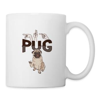ILY Mops ASL Handgeste Taub Gebärdensprache - Tasse - Weiß - Rechts