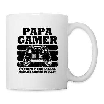 Papa gamer comme un papa normal - Mug blanc - blanc - Droite